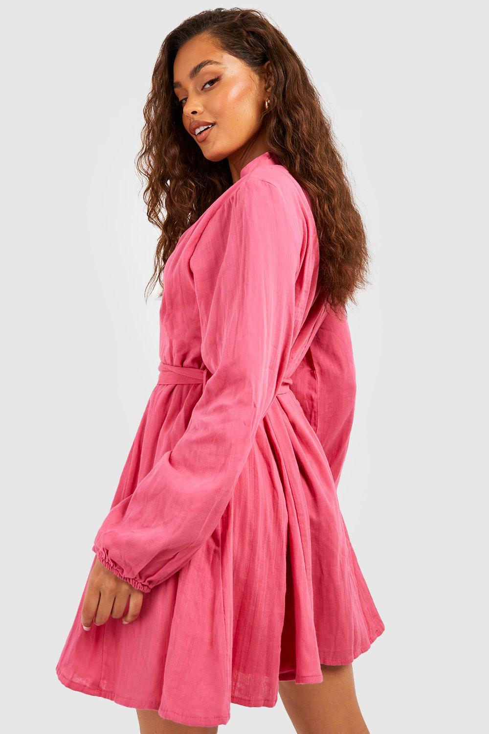 Linen belted shirt outlet dress